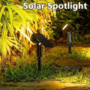 1 шт. Лампа на солнечной батарее 7LED Регулируемый Солнечный прожектор В грунте IP65 Водонепроницаемый Ландшафтный настенный светильник Наружное освещение