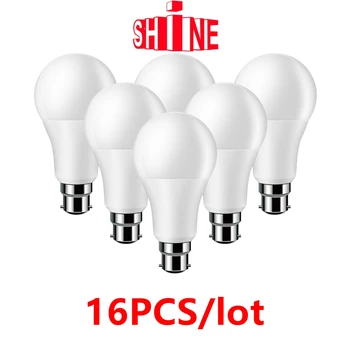 16 шт. светодиодная лампа 220 В 15 Вт E27 B22 теплый белый свет, высокая эффективность освещения, без стазмоскопического для офиса, кухни, кабинета