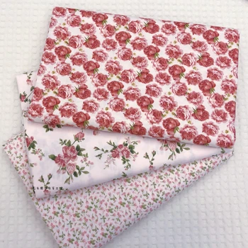 160x50 см Маленькая Розовая хлопчатобумажная саржевая ткань с принтом, пижамы, Постельное белье, ткань для штор ручной работы