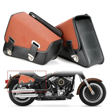2 шт./компл. Мотоциклетная седельная сумка, Универсальная Боковая сумка из искусственной кожи, сумки для хранения инструментов, аксессуары Для Harley Yamaha Honda Suzuki