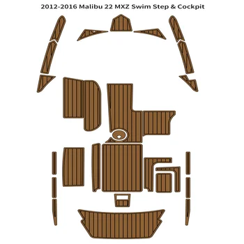 2012-2016 Malibu 22 MXZ Платформа для плавания, Кокпит, коврик для лодки, пена EVA, Тиковый настил палубы