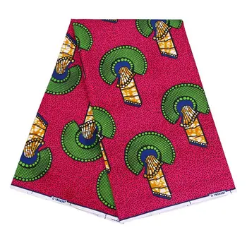 2019 Новые модные поступления Африканская восковая ткань Розово-Красная 100% Полиэстер Африканская восковая ткань с принтом 6 ярдов \ партия