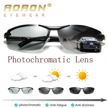 2023 AORON Фотохромные Поляризованные Солнцезащитные очки Мужские Очки для Обесцвечивания С защитой От Бликов UV400 Очки Для вождения Oculos