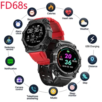 2023 FD68S, смарт-часы, мониторинг сердечного ритма, Спортивный фитнес-шагомер, Цифровой музыкальный браслет Bluetooth для смартфонов PK Y68 D18