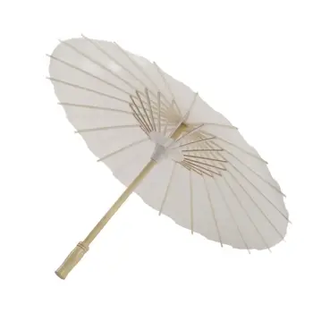 30шт 60/80 см Китайский зонтик из крафт-бумаги для свадебной фотографии, аксессуар для вечеринки, декор, белый бумажный зонтик с длинной ручкой