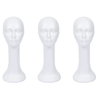 3X Женская модель головы из пенопласта, Очки, Парик, Манекен, Подставка для шляпы, Пенополистирол