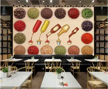 3d обои для стен в рулонах, специи, приправы, соусы, кухня, ресторан, настенная роспись на заказ, 3D фотообои на стену