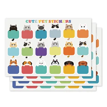 5-20 Листов Милых наклеек для домашних животных, именных этикеток, меток, 18 дизайнов для классификации книг и детских игр, канцелярские принадлежности