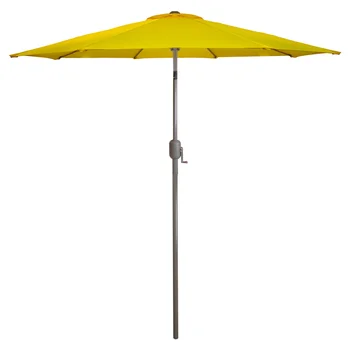 9-футовый открытый зонт для внутреннего дворика с рукояткой и наклоном, желтый, 108,00 X 108,00 x 96,00 дюймов