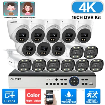 AHD CCTV Камера Комплект Системы Безопасности 4K 16CH DVR Комплект Наружного Цветного Ночного Видения BNC Камера Система Видеонаблюдения 16 Каналов