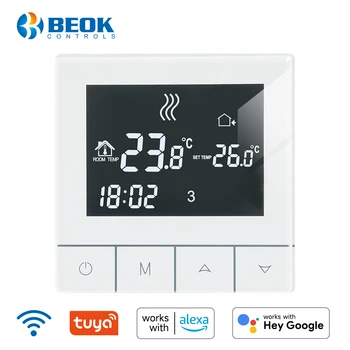 Beok, Новый WIFI Термостат для отопления с сенсорным экраном для газового котла для теплого пола 220 В, Регулятор температуры с датчиком