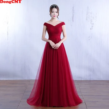 DongCMY/ Новые Элегантные вечерние платья с открытыми плечами, вечернее платье, Длинные платья для матери невесты, женское свадебное платье больших размеров