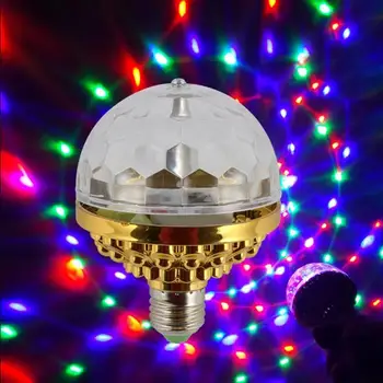 E27 RGB LED Автоматическая Вращающаяся Сценическая Лампочка, Вращающийся Хрустальный Волшебный Шар, Мини-Лампа Для Дискотеки, Вечеринки DJ, Рождественской Вечеринки, Эффективная