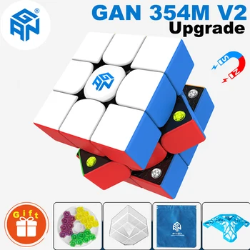 GAN 354 M V2 3 × 3 Магнитный Волшебный Куб Профессиональная Головоломка Детская Игрушка-непоседа GAN 354M GES 3x3x3 Магнит Cubo Magico Детский подарок