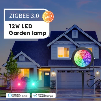 GLEDOPTO Zigbee 3,0 Открытый светодиодный садовый Светильник 12 Вт Pro Водонепроницаемый IP65 Работает С SmartThings Tuya App 2,4 G RF Пульт Дистанционного Управления