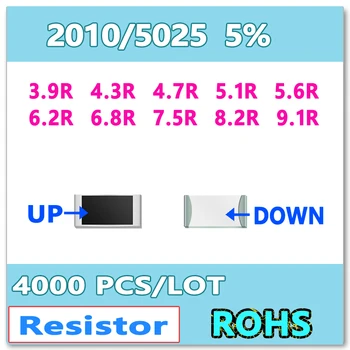 JASNPROSMA 2010 J 5% 4000 шт 3,9 R 4,3 R 4,7R 5,1 R 5,6 R 6,2 R 6,8 R 7,5 R 8,2 R 9,1 R Высококачественный резистор smd 5025 Ом