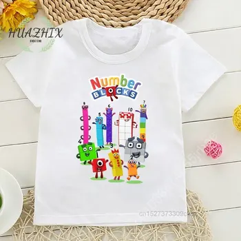Numberblocks/ Детская футболка, Одежда для девочек, Футболка с рисунком Аниме, Топы для девочек, Рубашки для мальчиков, Детская футболка с номерами 1-9