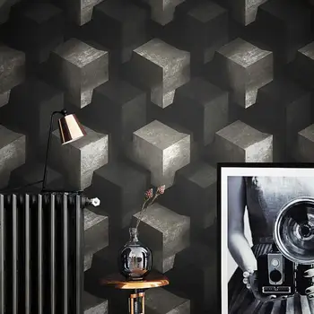 Papel tapiz 3D negro, azul, gris y blanco para pared, papeles tapiz de piedra abstracta moderna,