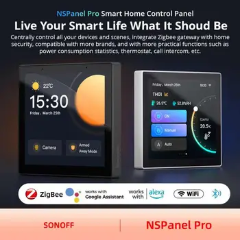 SONOFF NSPanel Pro Wifi Умный переключатель термостата Дисплей камеры Zigbee 3.0 Шлюз 3 В 1 настенный выключатель Smart Scene через Alexa ZHA