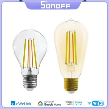 SONOFF Wifi Умная Лампа 7 Вт E27 B02F-ST64 B02-F-A60 Светодиодный светильник для экономии энергии, Совместимый с приложением Google Home Alexa eWeLink