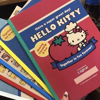 Sanrio Kawai Hello Kitty Kuromi Ретро Блокнот Бумажный Мультфильм Милый Аниме Периферия Студенческое Учебное Оборудование Игрушки для Студентов