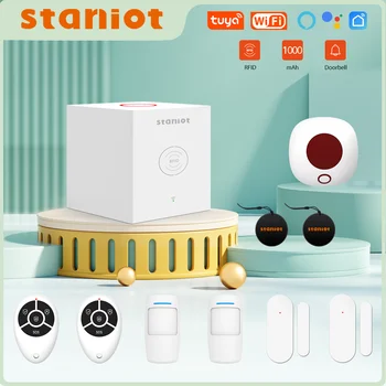 Staniot WiFi Сигнализация Комплект SecCube 3 Tuya Умный Дом Защита безопасности Поддержка RFID Меток Беспроводная Сирена Приложение Дистанционное Управление