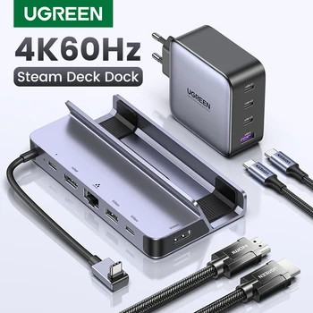 UGREEN USB C Док-станция Type C к HDMI 4K60Hz RJ45 PD100W Док-станция для Паровой Палубы Nintend Switch MacBook Pro Air PC USB 3,0 КОНЦЕНТРАТОР