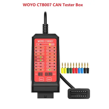 WOYO CTB007 CAN Tester Box Тестер автомобильных цепей шины CAN 16-контактный протокол OBD2, совместимый с системами напряжением 12 и 24 Вольта