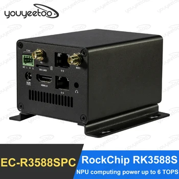 Youyeetoo EC-R3588SPC Rockchip RK3588 8K Промышленный мэйнфрейм 8nm Cortex-A76 NPU 6Tops Поддерживает настольный компьютер Android Ubuntu и сервер