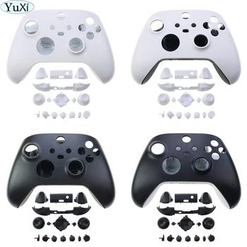 YuXi Белый/Черный Полный комплект Корпуса Shell Case для Xbox Series X/S Контроллер Боковые Направляющие Замена Крышки Пластины с Кнопками