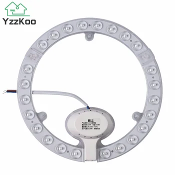 YzzKoo Светодиодная Кольцевая панель Круг Света 36 Вт 24 Вт 18 Вт 12 Вт Холодный Белый AC220V-240V Круглая Потолочная Доска Круглая Лампа Доска Blub