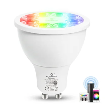 Zigbee 3,0 5 Вт GU10 Светодиодная Лампа RGB + CCT Изменение Цвета Умный Дом светодиодный Прожектор AC100-240V Двойной Белый Свет Работает с Alexa Echo Plus
