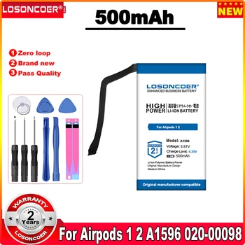 Аккумулятор LOSONCOER 500mAh A1596 020-00098 для Airpods 1 2 1-я 2-я беспроводная зарядка A1596