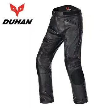 Бренд DUHAN, мужские мотоциклетные непромокаемые брюки из искусственной кожи для мотокросса, устойчивые к падениям, для верховой езды, гоночные брюки