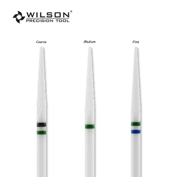 Буры WilsonDental, Конус Сельмы - 2,3 мм - Поперечная огранка - Белые твердые Циркониевые керамические буры для зуботехнической лаборатории