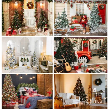 Виниловые Фоны для Рождественской фотосъемки на заказ, подарок на елку, Детский портрет, Фотофон для студийной фотосессии, реквизит 21518HYD-01