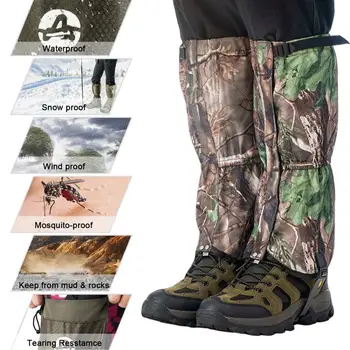 Водонепроницаемая защита для ног, гетры для ног, дышащие водонепроницаемые гетры для ног, Регулируемые защитные элементы для зимних ботинок для охоты, альпинизма