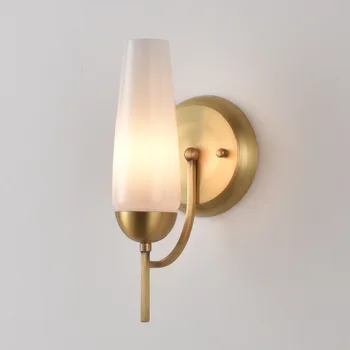 Гальваническое золотое железо искусство гостиная лестница проход настенный светильник LED изголовье спальни двойной головной настенный светильник