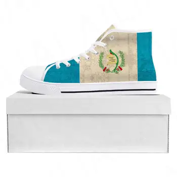 Гватемальский Флаг, Высококачественные Кроссовки с высоким берцем, Мужские Женские Парусиновые кроссовки для подростков, Гватемальская Повседневная обувь для пар, обувь на заказ