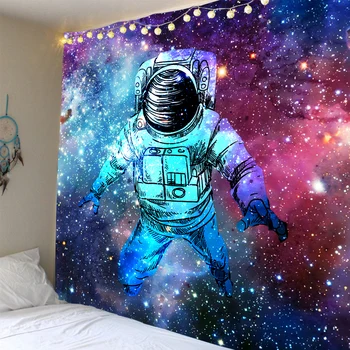 Гобелен с принтом астронавта из звездного космоса Lingxia-Universe - мягкая и простая в уходе подвесная ткань для украшения стен