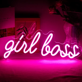 Девушка Босс, светодиодная неоновая вывеска, Классный стол для девочек, настенный декор, Вывески, Босс, Леди, Малыш, подарок на День Рождения, 5 В USB, Розовый неоновый ночник