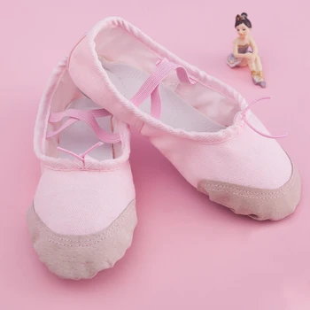 Детская Танцевальная обувь, Мягкие Балетные туфли Для девочек, Тканевые Балетные тапочки, Атласная вышивка, Балетная обувь для йоги, Гимнастическая обувь для танцовщиц