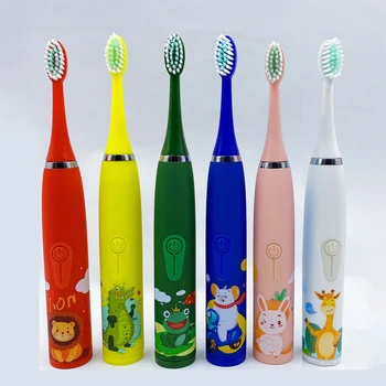 Детская электрическая зубная щетка Sonic для мальчиков и девочек, Мультяшная Зубная щетка для отбеливания зубов USB с мягкой щетиной cepillo electrico dientes