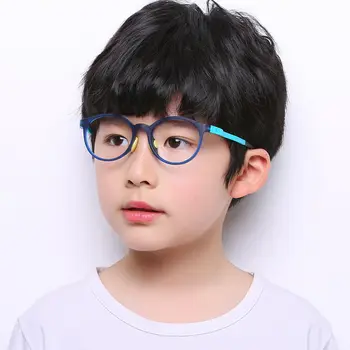 Детские TR90 в антисиневой оправе для очков, прочные цветные однотонные очки для девочек, очки для мальчиков, милые декоративные компьютерные очки