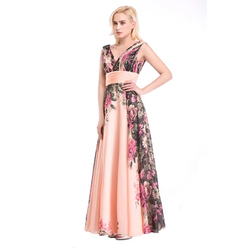 Длинное вечернее платье трапециевидной формы с цветочным принтом, вечерние платья для официальных вечеринок