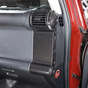 Для Toyota FJ Cruiser 07-21, АБС-карбоновое волокно/Красная рамка для бокового воздуховыпуска приборной панели автомобиля, Декоративная наклейка, Аксессуары для интерьера автомобиля