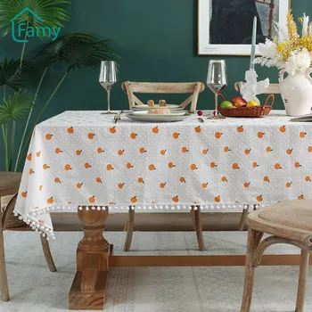 Жаккардовая скатерть прямоугольник оранжевого ситца скатерть на стол банкетный участников мероприятия праздничный ужин украшения дома