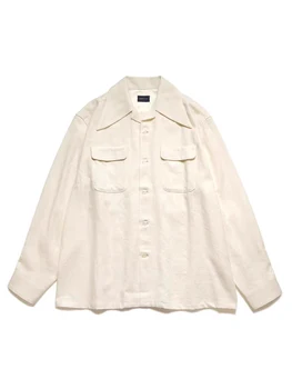 Застиранное повседневное пальто с воротником в виде ласточкиного хвоста, белая рубашка, рубашки унисекс, KAPITAL, японский стиль, мужская одежда, y2k, одежда для женщин