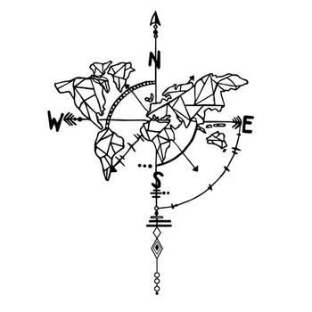 Карта мира Компас Наклейка на стену Съемная клейкая наклейка на стену Гостиная Спальня Домашний декор