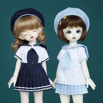 Комплект одежды BJD из 3 предметов, милая шляпа + рубашка + юбка или брюки, темно-синий форменный костюм для куклы Yosd 30 см, аксессуары для кукольной одежды BJD SD DD